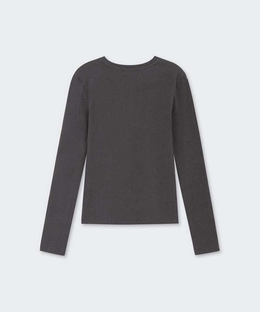 MUSINSA STANDARD WOMAN Women'S Sheer Slim Long Sleeve T-Shirt [Dark Gray]