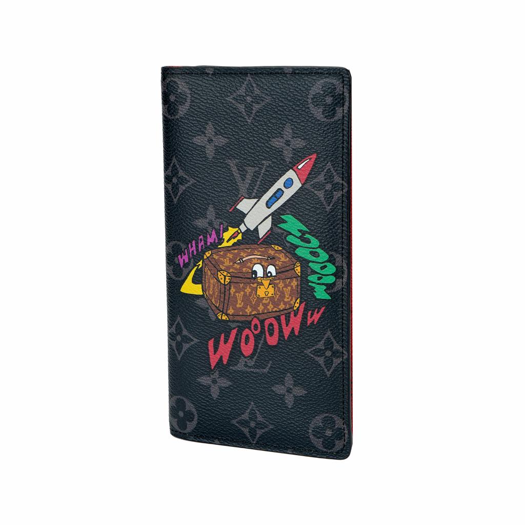Louis Vuitton Brazza Holiday Comic Graffiti Monogram Canvas Wallet Men Wallets Black M80931