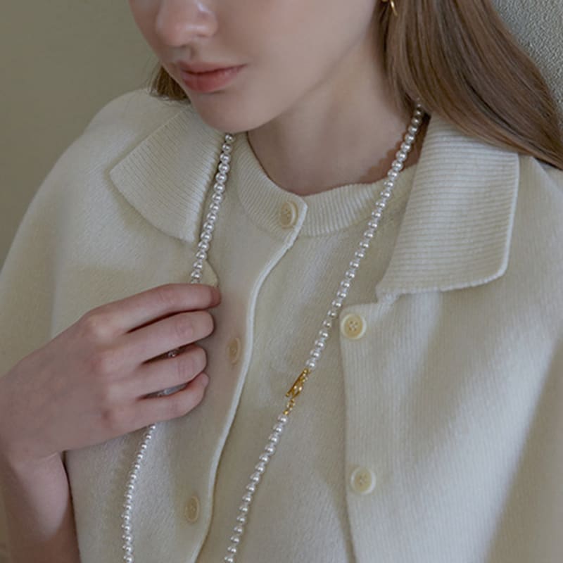 Lewe Toggle-bar long pearl necklace