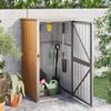 Vidaxl Garden Shed, Brown, 88X89X161 Cm, Galvanized Steel