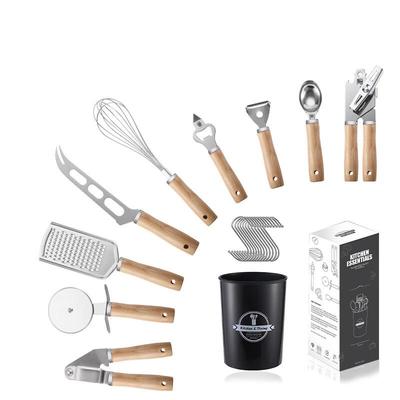 Yoshida Artisan Wooden Handle Stainless Steel Kitchen Utensil Set