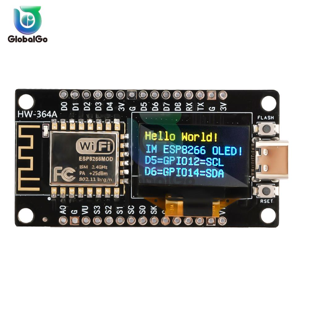 ESP8266 NodeMCU Development Board 0.96 Inch OLED Display,CH-340,ESP-12E WiFi Module,Micro USB for Arduino/Micropython ESP8266