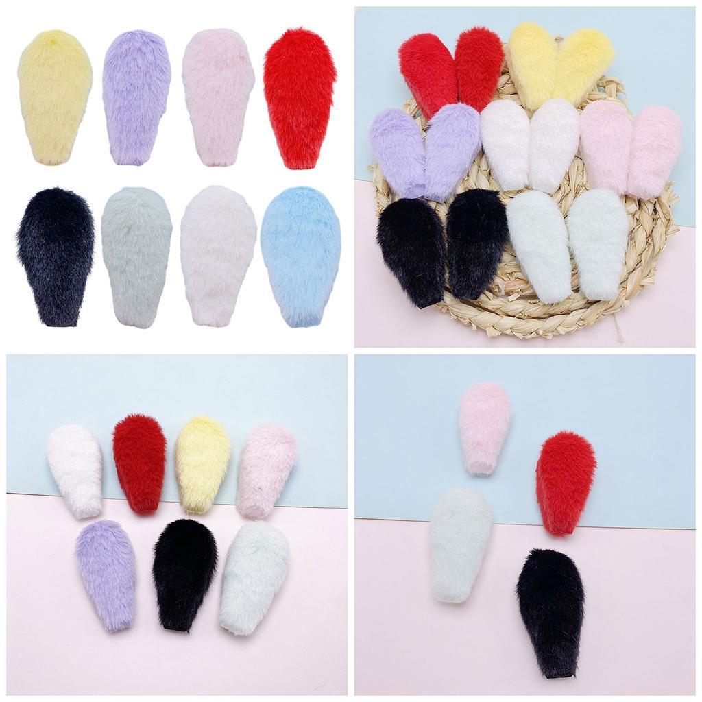 DIY Bangs Hair Clip Plush Rabbit Ears Hair Barrettes Lovely Handmade Furry Hair Barrettes Hairstyle Accessories