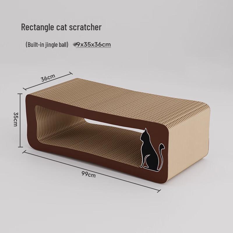 Hoopet Rectangular Cat Scratcher with Built-in Bell
