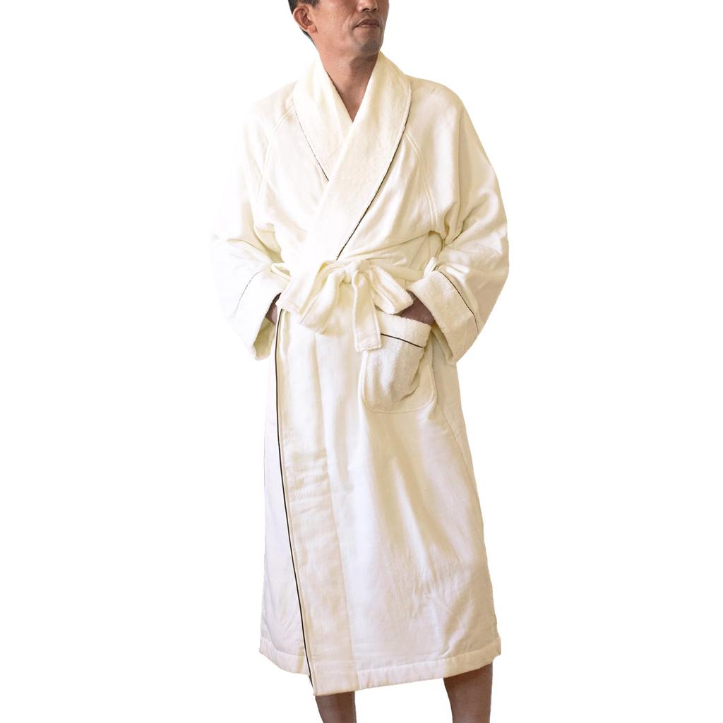 Bloom 2L Imabari-made Fit-Use Bathrobe, Unisex, (Simple Ivory)