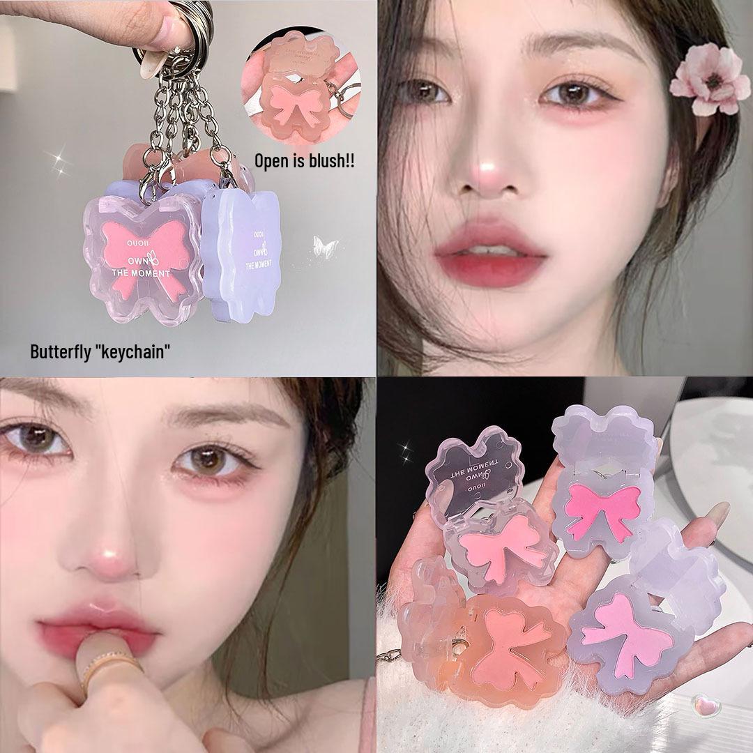 OUOII Butterfly Ripple Matte Blush: Long-Lasting, Natural Single Color Eyeshadow