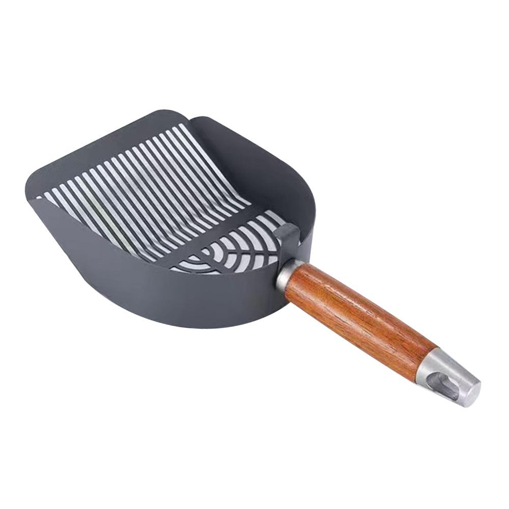 Anti-slip Cat Toilet Scoop with Wooden Handle Cat Poop Cleaning Tools  Pet Cleaning Tools