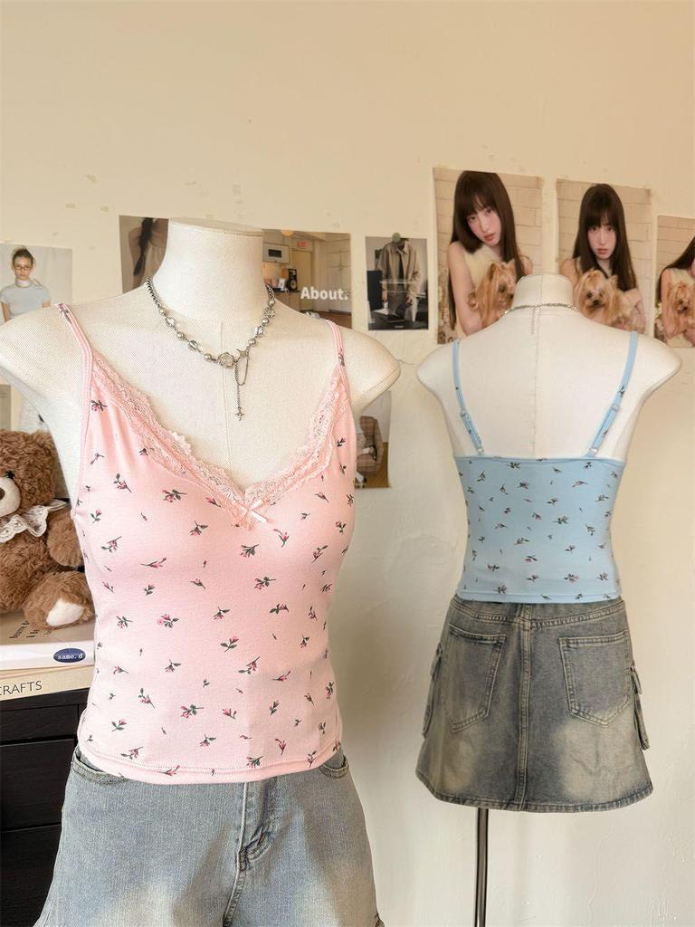 Pure Desire Bloemen Kant Camisole met Borstkussentjes - Slank en Stijlvol Bandeau Topje