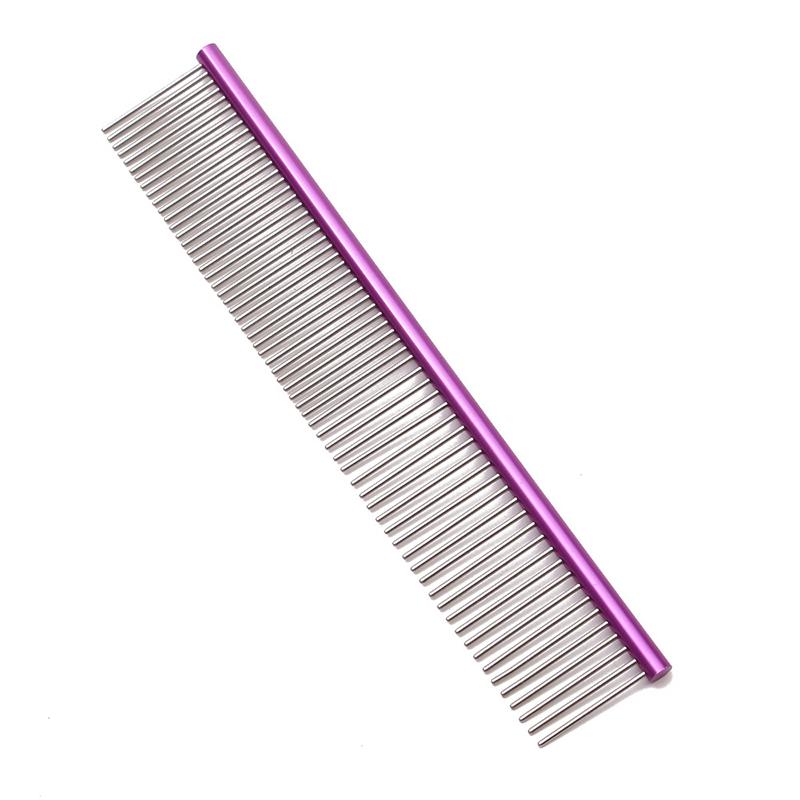 

Расчески для ухода за домашними животными, щетка из алюминиевого сплава для собак, массажные инструменты с узлом границы, профессиональные салонные расчески для чистки кошачьей шерсти фиолетовый