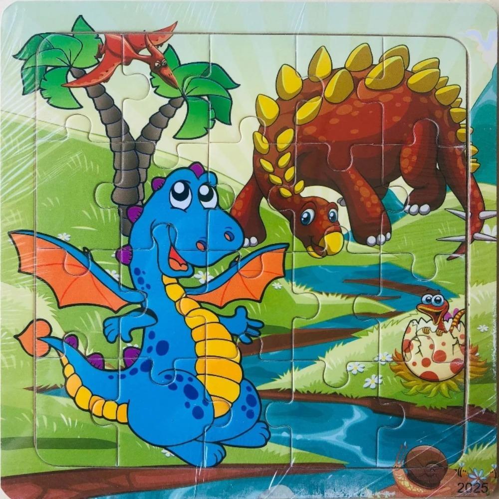 New 20 Pieces Montessori 3d Puzzle Cartoon Animal Vehicle Early Childhood Learning Puzzle Toys Puzzle Wood Puzzle Game