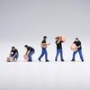 5 Pieces Delivery Worker Figures Realistic Pose Mini Resin