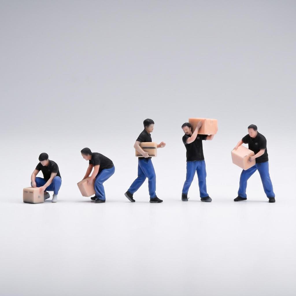 5 Pieces Delivery Worker Figures Realistic Pose Mini Resin