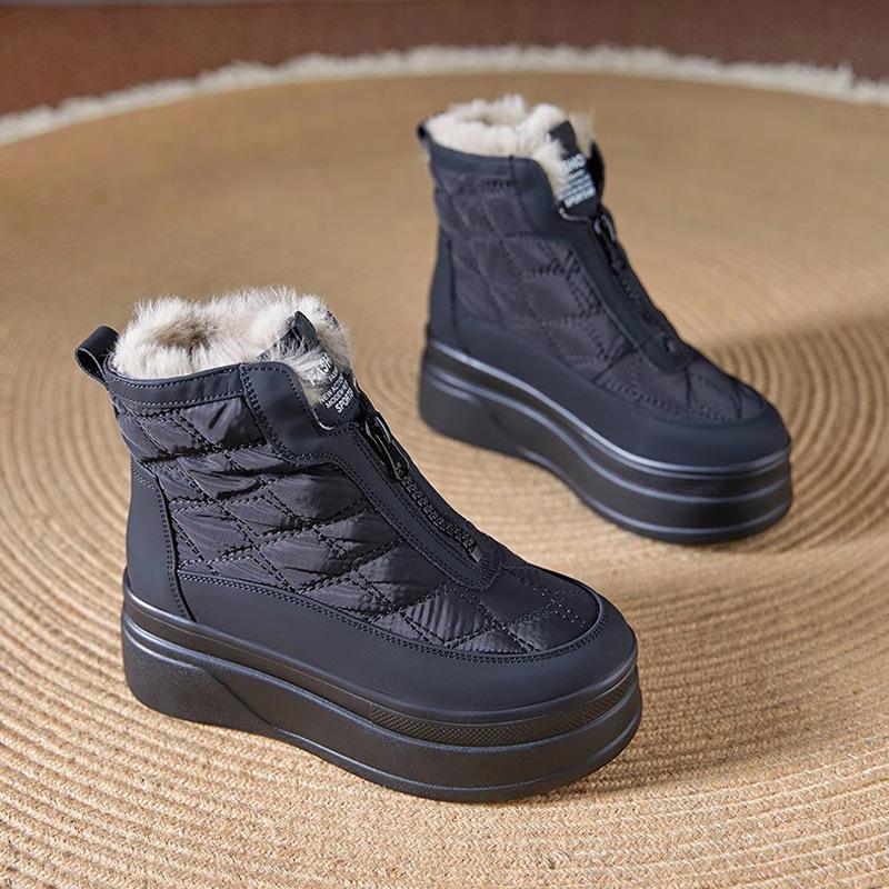 Rabbit Fur Snow Boots Women 2 Winter Velvet Snow Cotton Platform Cotton Shoes Winter Shoes Women's Shoes Wear White Shoes Women