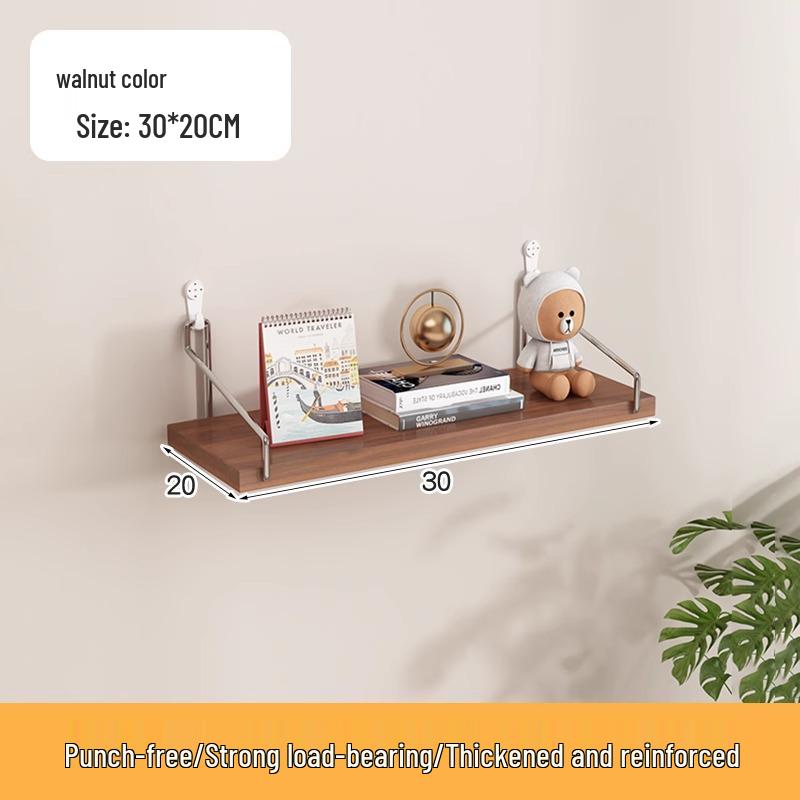 Punch-Free Floating Wall Shelf - Living Room Wall-Mounted Bookcase & Storage Rack