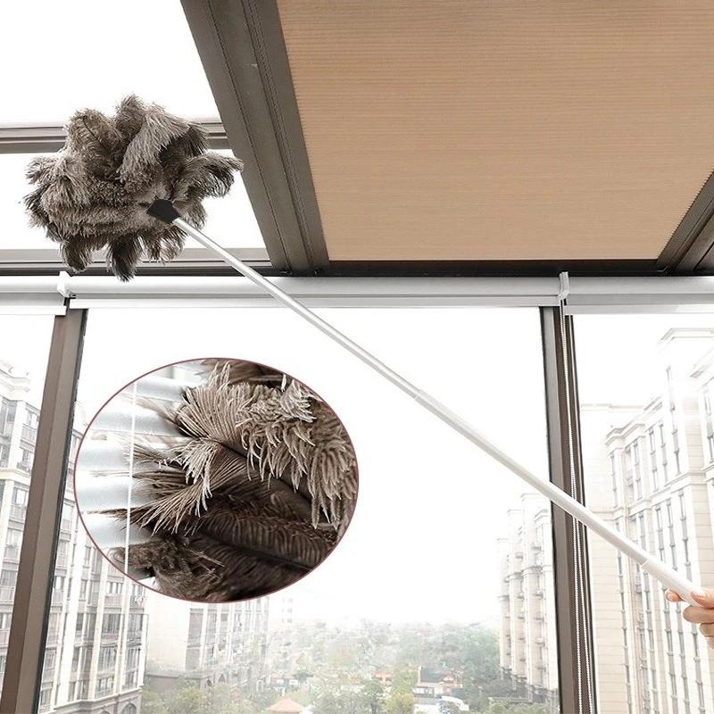 2M Extendable Ostrich Feather Duster: Household Dust Removal & Sweeping Tool