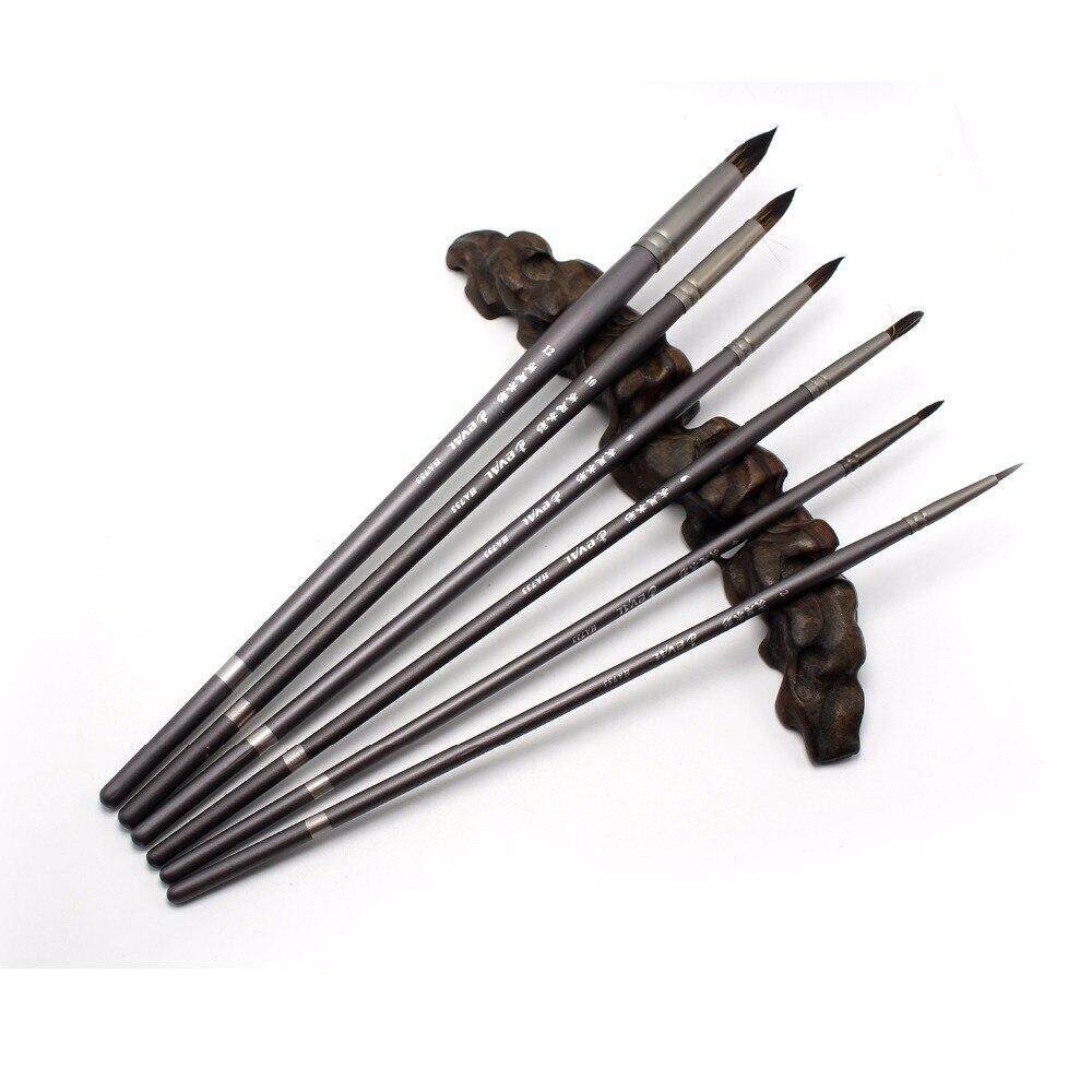 JOWOART 6 Pcs Artist's Paint Brush Gouache Brushes Hair Squirrel Round Brush for Watercolor Oil Acrylic Art School Supplies Material6 Pc