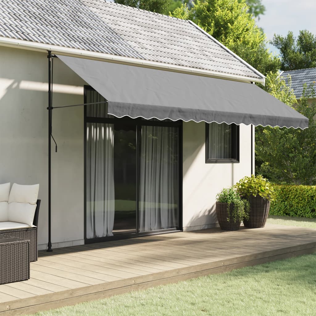 Vidaxl Saia de Toldo, Riscas Antracite, 4,5 M