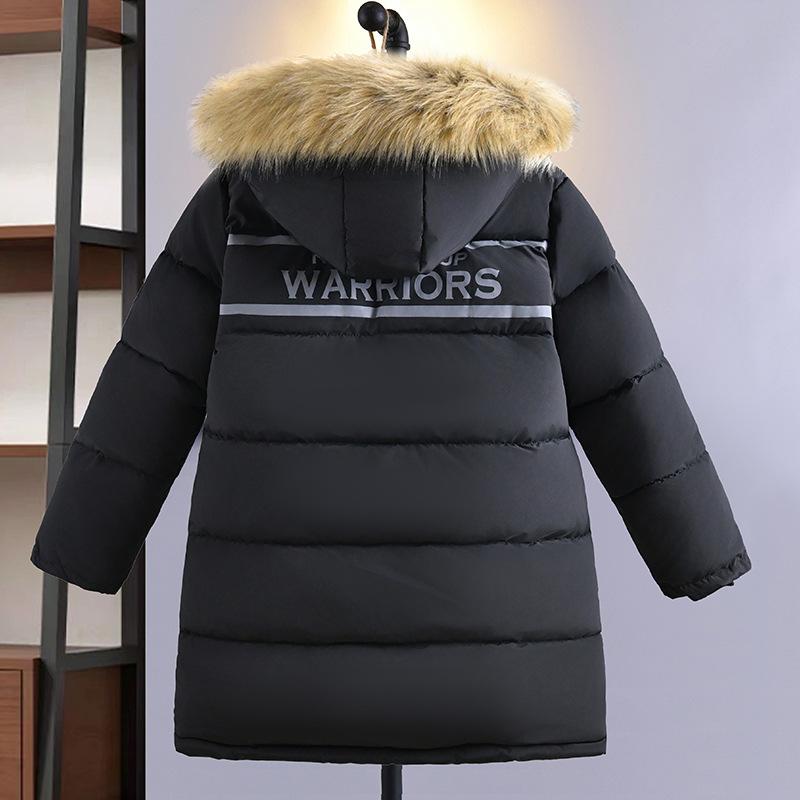 Thicken Winter Boys Jacket Fur Collar Fashion Keep Warm Kids Jacket Hooded Zipper 5-12 Years Children Outerwear Clothing