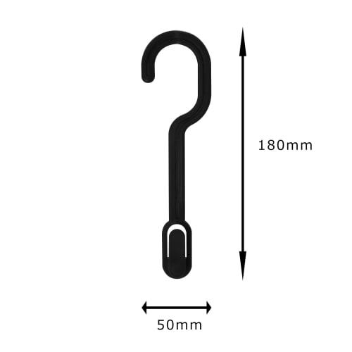 Shinkohanger Double Space Hooks, Set of 5, Black