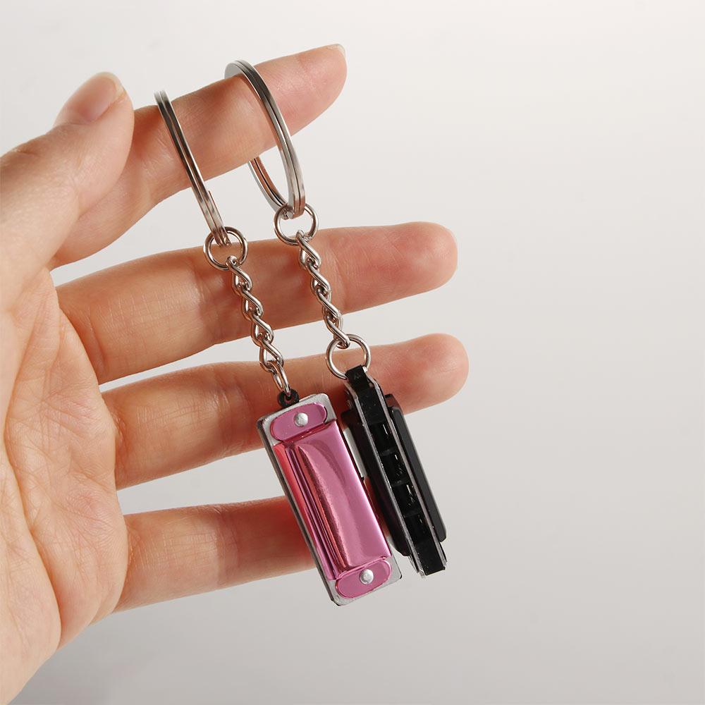 Shaped Woodwind Instruments Harmonica Keychain Keys Holder Harmonic Keyring Hanging Pedants