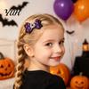Cute Halloween Hair Accessories Glitter Bow Clips for Kids Baby Girls, Double Layer Party Dress Up Supplies Ghost/Pumpkin/Eyeball Bowtie Pins