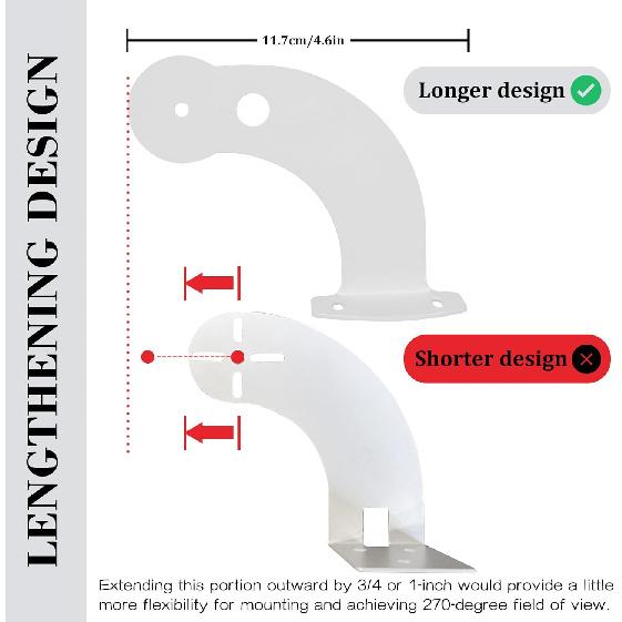 2-Pack Metal Corner Wall Mount Bracket Compatible with Wyze Cam Pan V3/V2 & Wyze Cam V4/V3/V2, for Maximum Coverage on Both Sides of Your Home,