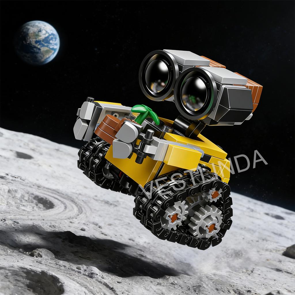 Space Mini Wall-E Robot Assembly Building Block Model Creative Stitching Ornaments Casual Handmade Toys Movie Peripheral Toy MOC STEM DIY Model Kit 3D