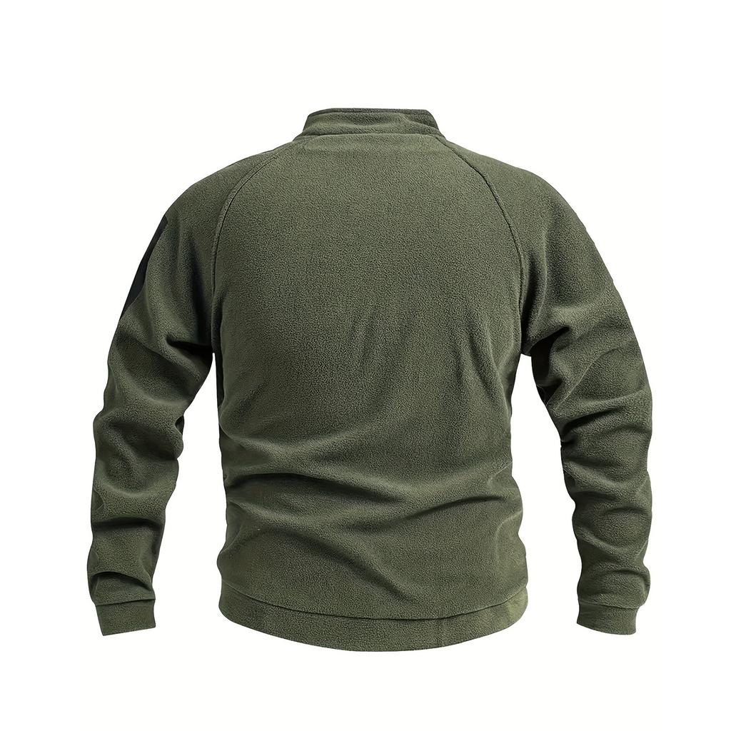 Men's Casual Style Loose Fleece Stand-up Collar Long-sleeved Sweatshirt
