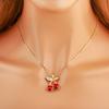 Nidin High Quality Apple/Grape/Cherry Sparkling Zircon Pendant Necklace For Women Men Fashion Cute Chain Link Jewelry Party Gift