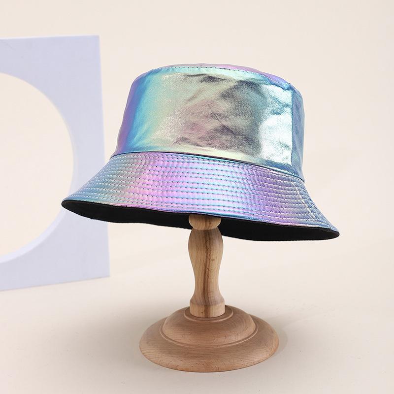 New big head circumference bucket hat women spring and autumn sunscreen sunshade show face small PU basin hat fashion bucket hat