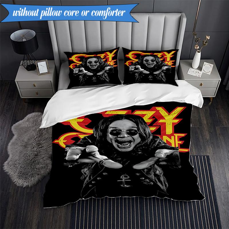 3PCS Ozzy Metal Legend Bedding Set,Including 1pc Duvet Cover And 2pcs Pillowcases Perfect for Bedroom, Dormitory, Fan Christmas Gift