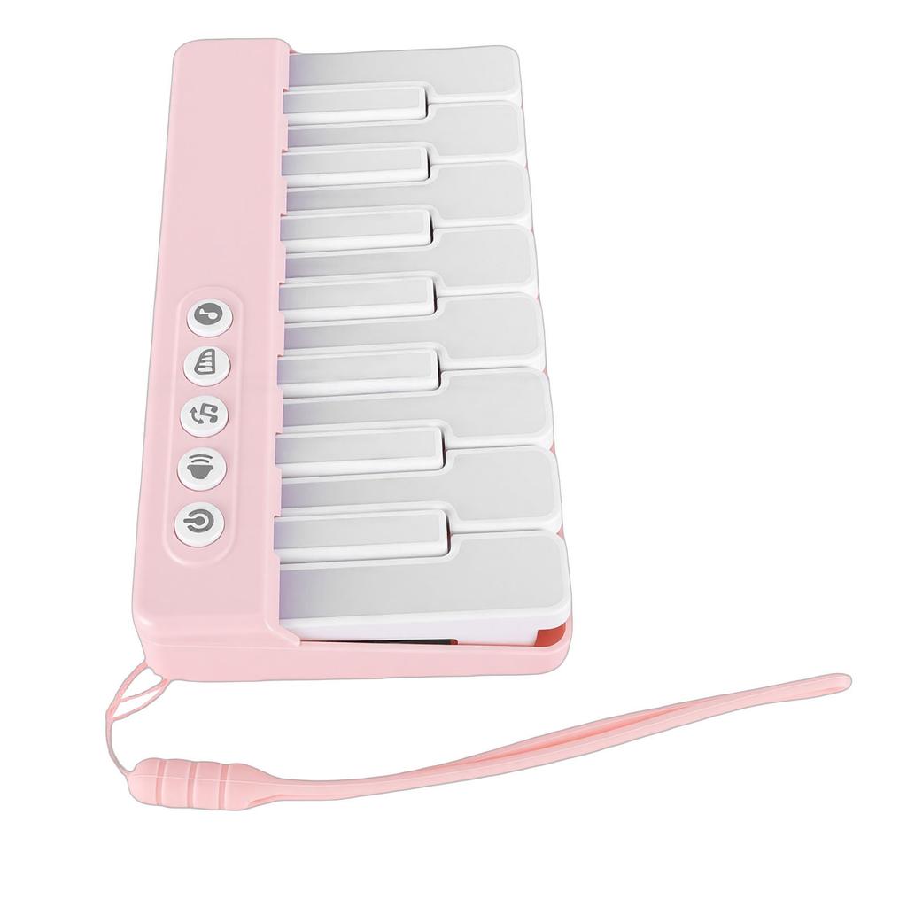 Portable Piano Electronic Keyboard Piano Music Instrument Toy with Colorful Lights Demo Songs for Kids Toddles Gift Pink