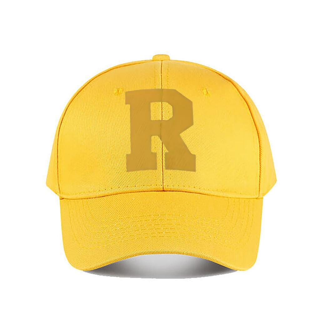 Large Yellow Fabric Letter R Wall Decor Baseball Cap Fashion Unisex Sunhat Womens Outdoor Sports Snapback Cap