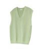 IRONYPORNO WHITELINE 86-Iro314 [Washable] Punched V-Neck Knit Vest Light Green