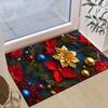 1pc Christmas Flower Poinsettia Area Rug, Slip-Resistant, Easy-Clean, Stain-Resistant, Perfect for Cozy Living Rooms, Bedrooms, Kitchens, Of