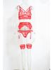 Elegant Lace Red Passion Garter Belt Lingerie Set