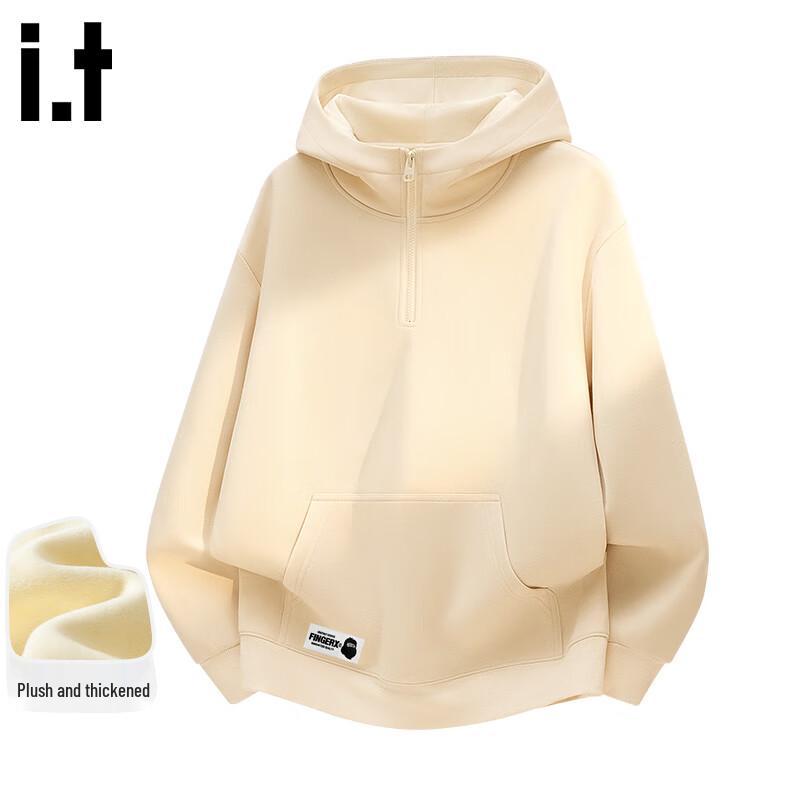 Fingercroxxit Fleece Lined Half-Zip Hooded Sweatshirt