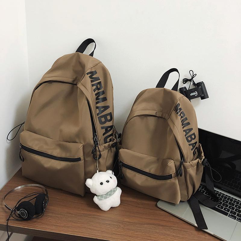 Lightweight Solid Color Small Backpack Female Girl Small Schoolbag Female Large Capacity Junior High School Student College Student Computer Backpack small коричневый
