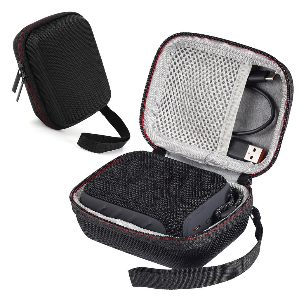 Hard Carry Case for JBL Go 4 Wireless Bluetooth Speaker Shockproof Anti-scratch Travel Protective Bag with Hand Rope & Carabiner