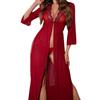 Neues Sexy Netz-Spitzen-Langes Gewand & Dessous-Set