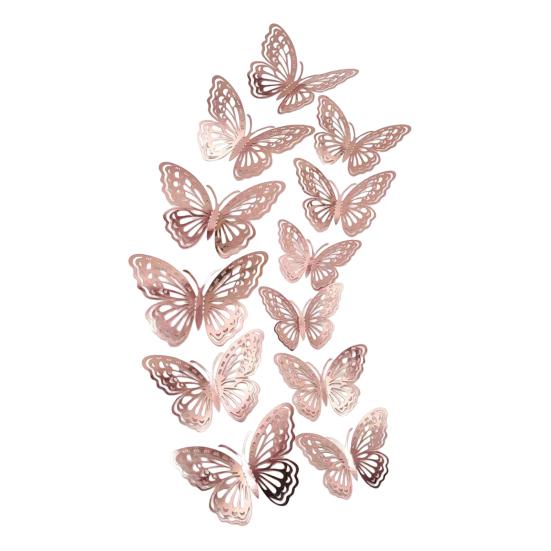 12 Pcs 3D Butterfly Wall Decor 3 Sizes Butterfly Wall Decals for Room Wall Decor Self-Adhesive Removable Stickers for Party