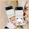 Cute Cartoon Bear Couple Paired Case for Samsung Galaxy Z Flip 6 ZFlip 5 Transaprent Clear Cover for Samsung ZFlip 4 3 7 Fundas