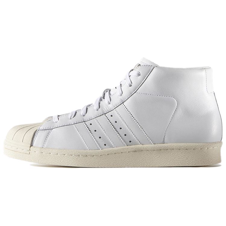 Adidas Originals Pro Model Vintage Synthetic Leather Casual Slip-Resistant Lightweight Mid-Top Skate Shoes Unisex Sneakers White S75031