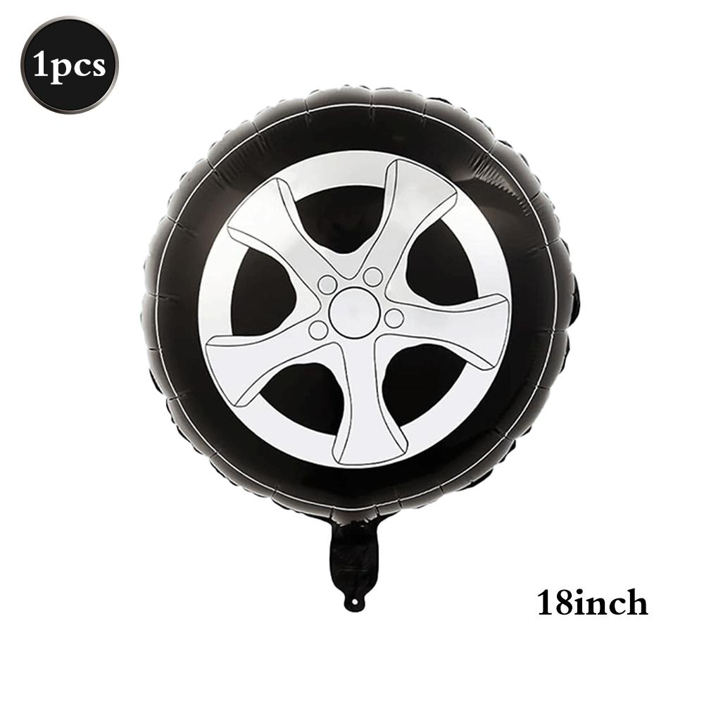 Racing Theme Party Decor Black and White Plaid Wheel Foil Balloon Sport Car Traffic Light Balloon Birthday Racing Party Supplies
