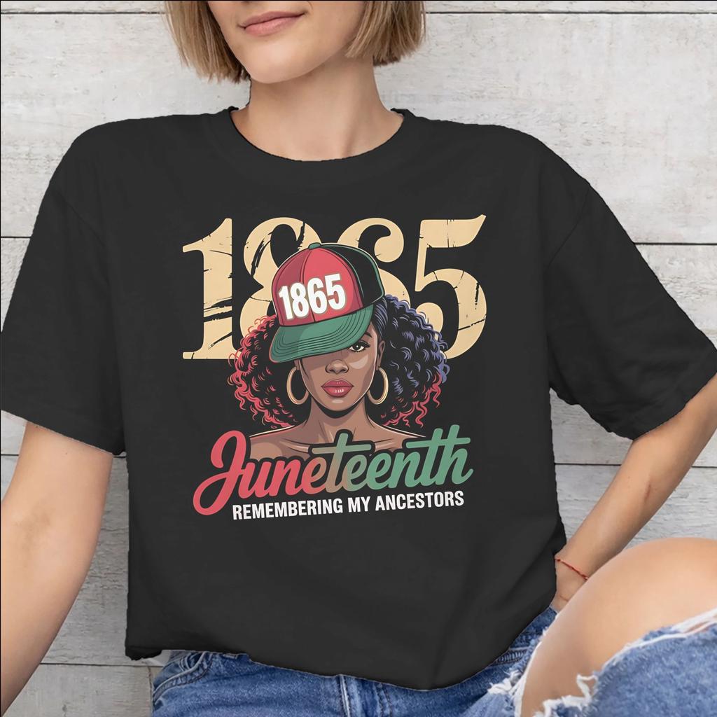 Juneteenth Black Women 1865 Rooted In Freedom Graphic T Shirt Men Women 100 Cotton Tee Shirt Clothes
