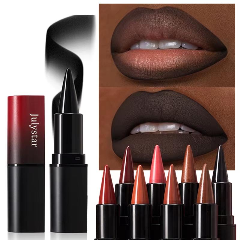 Tapered Nib Lip Liner Pencil Long-Lasting Matte Black Brown Velvet Lipstick Waterproof Natural Slim Lip Liner Makeup Cosmetics