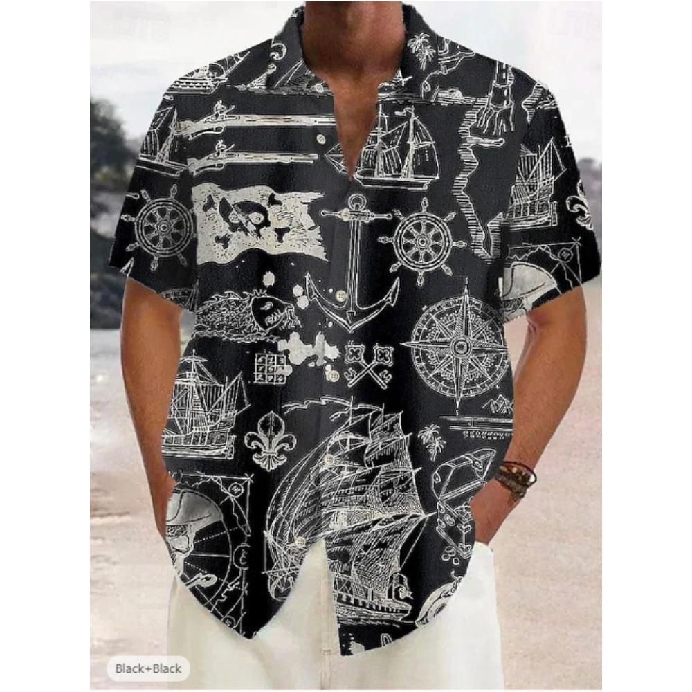 Men's Coconut Tree  3D Print Shirt Button Up Shirt Casual Shirt Summer Shirt Short Sleeve Daily Vacation Clothing