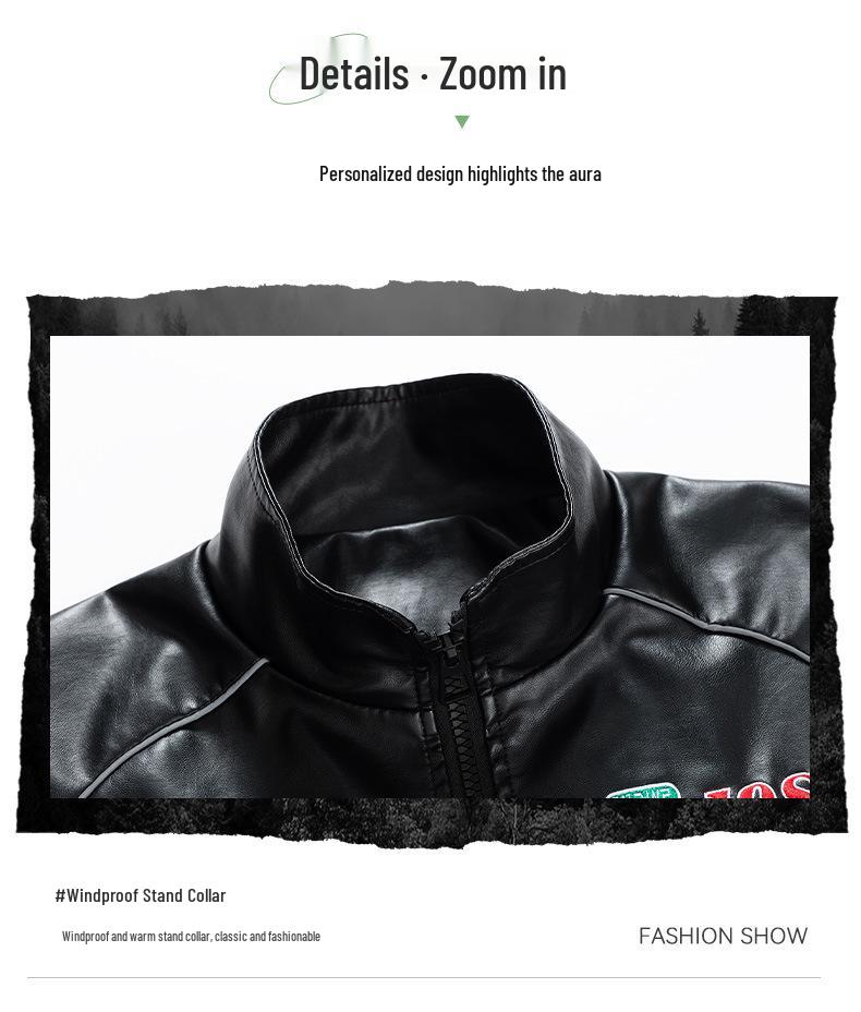 Trendy Men's PU Leather Motorcycle Jacket - Spring/Autumn Cool Outerwear