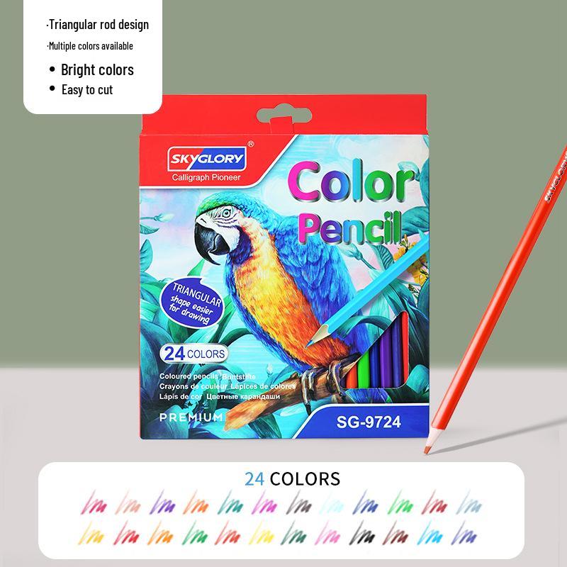 Eco-Friendly Hexagonal Oil-Based Colored Pencils - 48 Color Set for Students