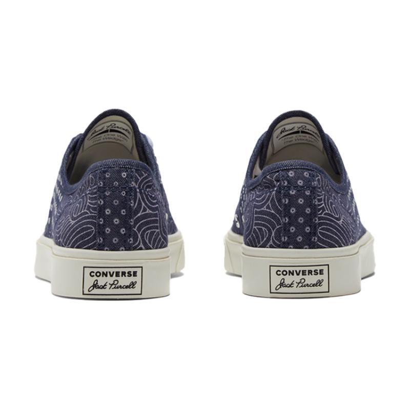 Converse Jack Purcell Canvas Open Smile Casual Non-slip and Abrasion Resistant Low-Top Board Shoes Unisex Night Blue